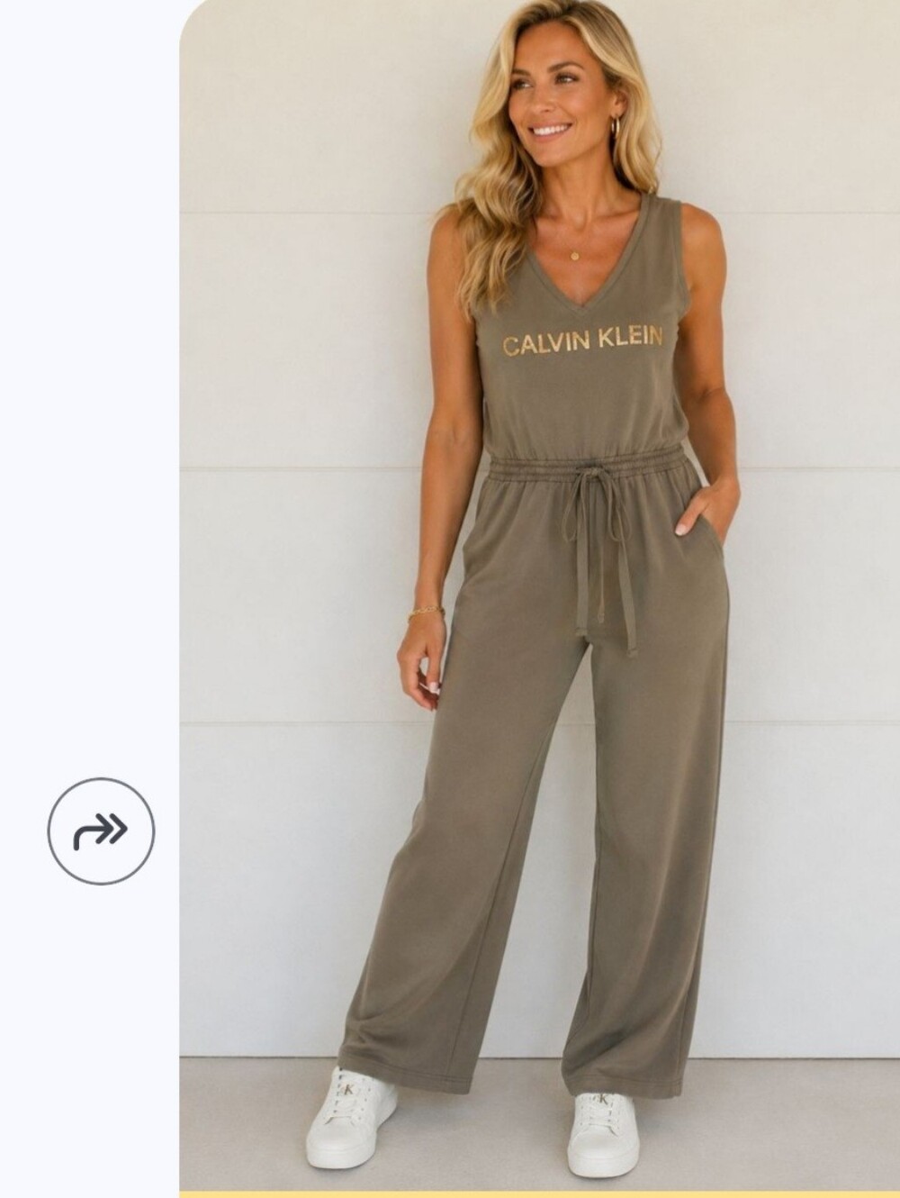 Calvin Klein Olive jumpsuit with Logo, XL, so cute